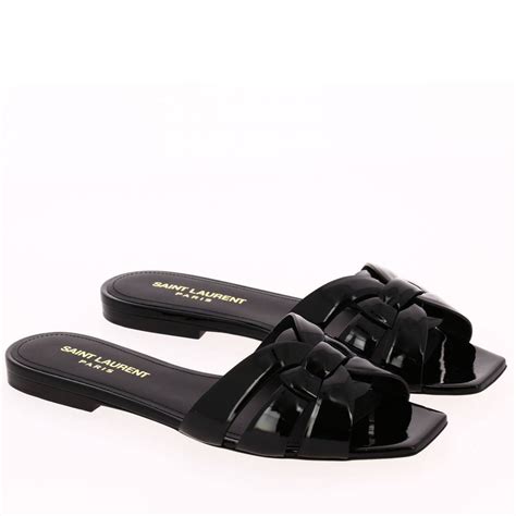 ysl tribute sandals black|ysl tribute sandals flat.